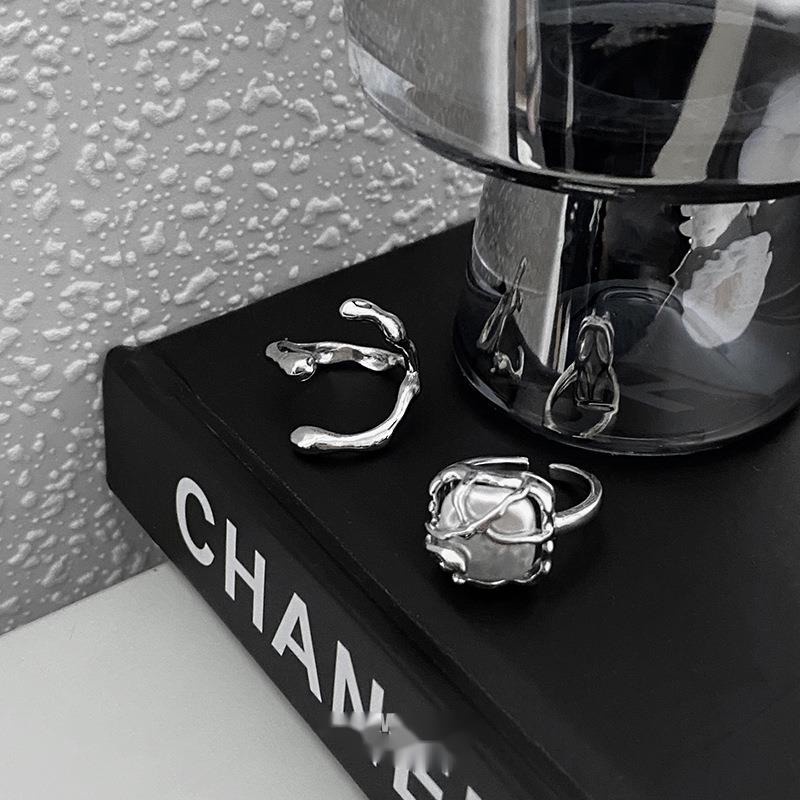 Nhẫn Hở Đính Ngọc Trai Phong Cách Hip Hop Hàn Quốc Thời Trang Cho Nữ