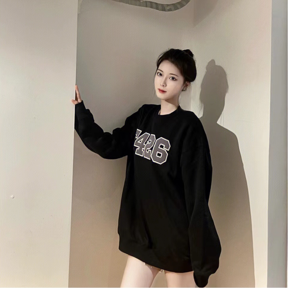 Áo Thun HIIXIIVI Unisex Dáng Rộng Tay Dài In Họa Tiết Phong Cách Hàn Quốc Mới 2023