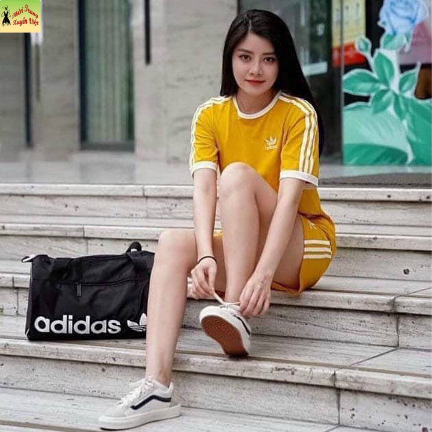 set bộ quần đùi áo tay cọc A.DI.DA được làm từ vải thun 4 chiều phù hợp mặc nhà mặc đi chơi freesize dưới 60kg