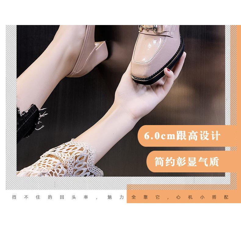 Giày Cao Gót Da Thật Mũi Vuông Thời Trang Xuân Thu 2022 Cho Nữ