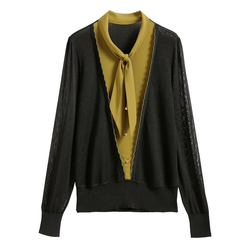 Áo Sweater Lụa Lạnh Mỏng Cao Cấp Tay Dài Phong Cách Mới Năm 2023 CF1