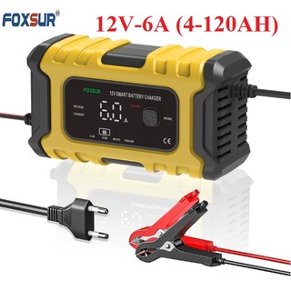 Bộ sạc ắc quy thông minh FOXSUR 12V 6A FBC1206D 4AH - 120AH khử sunfat và tự động ngắt