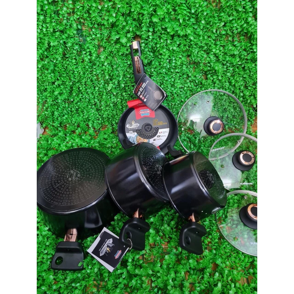 Nồi chống dính Ultra Titanium Sunhouse size 18, 20, 24 cm. Sản phẩm chính hãng Sunhouse, bảo hành chính hãng