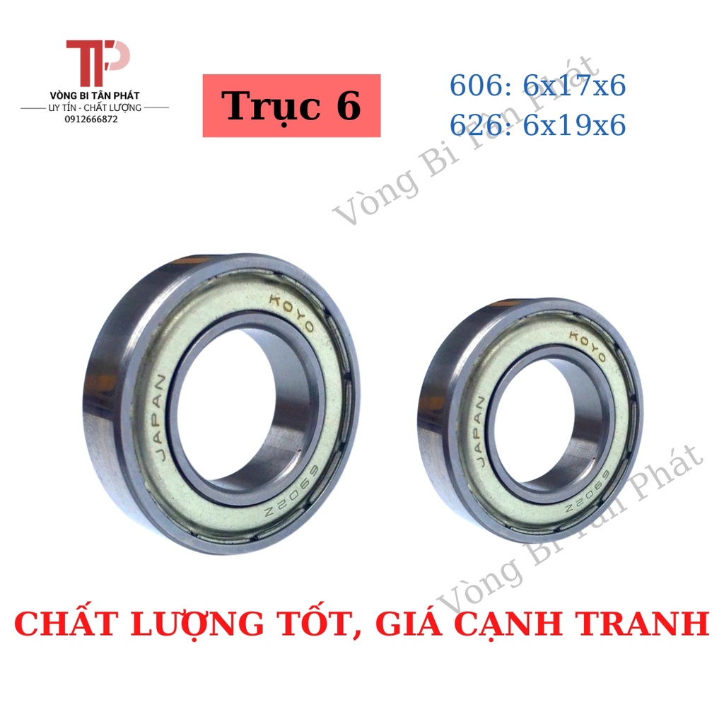 Vòng bi bạc đạn trục 6mm 606, 626 -hàng đẹp - Vòng Bi Tân Phát