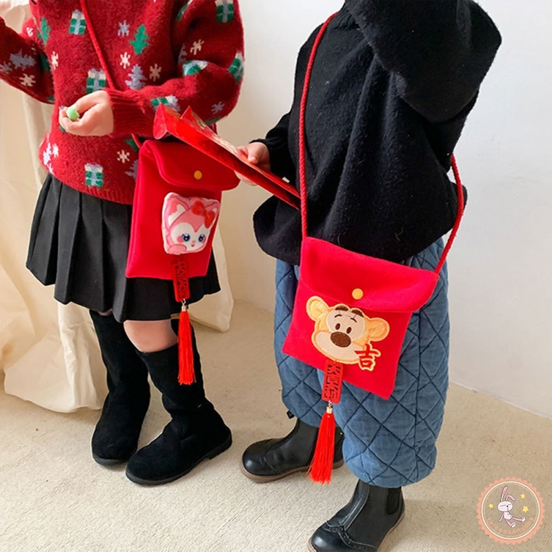 Túi Xách Hình Thỏ Hoạt Hình Phối Tua Rua Phong Cách Phương Tây