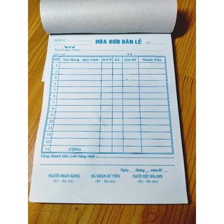 Hoá đơn bán lẻ 100 tờ