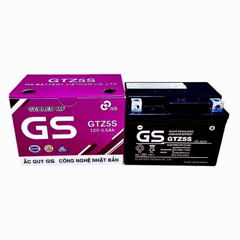 Ắc quy GS GTZ5S(12V-3.5ah) Bảo hành 6 tháng