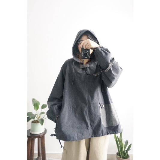 Áo hoodie unisex vải thô cào bông