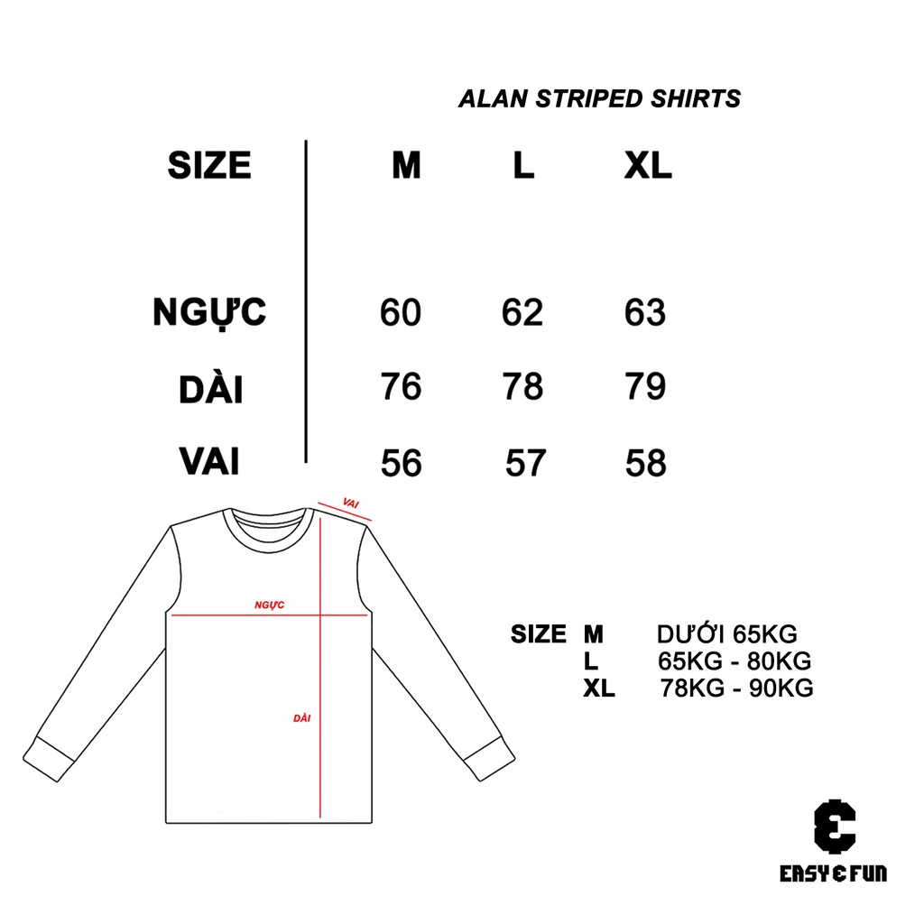 Áo sơ mi kẻ sọc xanh oxford hình thêu nam nữ unisex Alan shirt
