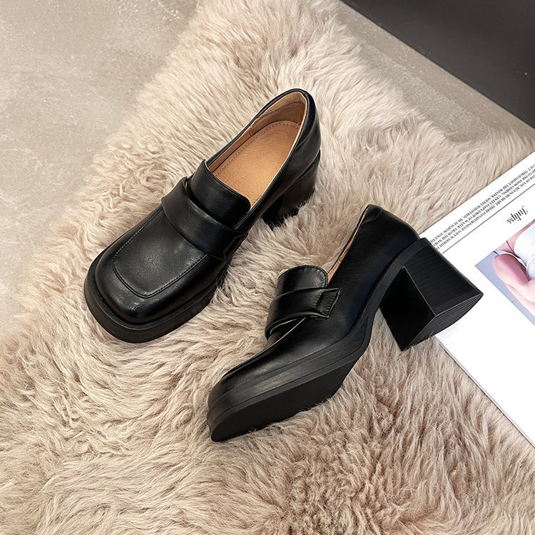 Giày Cao Gót Da Phong Cách Vintage Thanh Lịch Cho Nữ