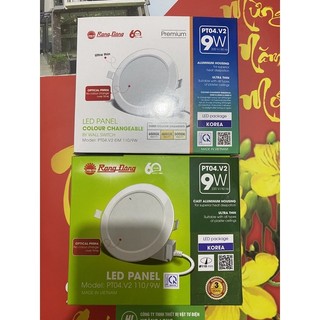 Rạng đông - đèn led panel tròn âm trần rạng đông pt04.v2 9w lổ khoét 110mm ánh sáng trắng, vàng, đổi 3 màu