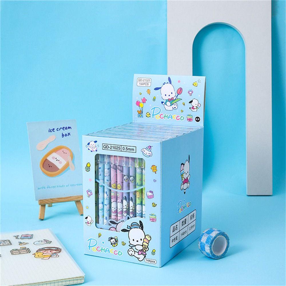 ELEGANT Set 12 Bút Mực Đen Ngòi 0.5mm In Hình Kuromi Cinnamoroll Dễ Thương