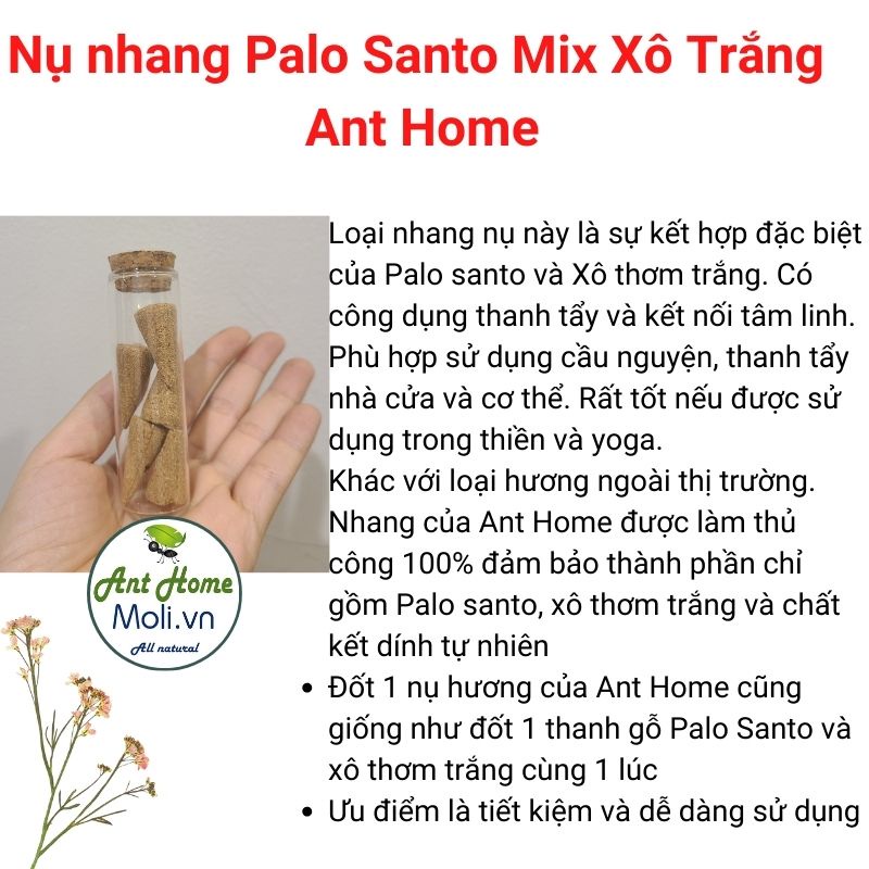 Hương nụ Palo Santo - Xô trắng nguyên chất đặc biệt thanh tẩy nhà cửa Song An Eco