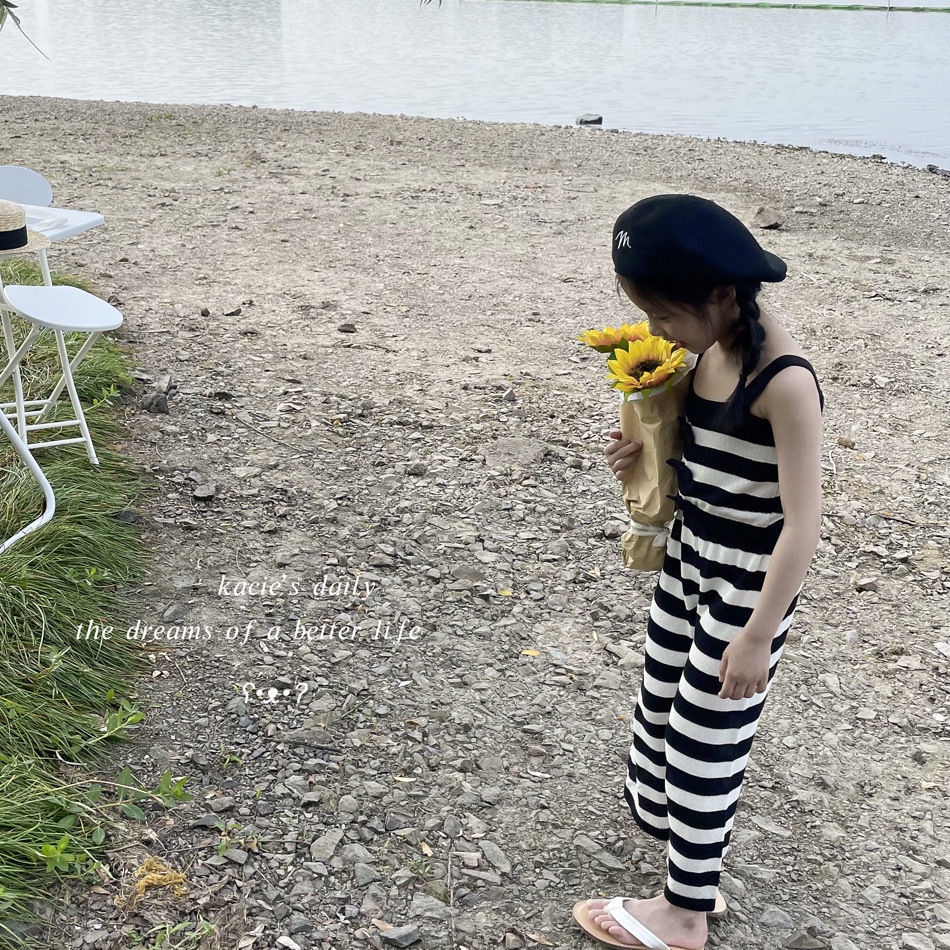 Set Áo Thun Tay Ngắn + Quần Ống Rộng Phong Cách Hàn Quốc Thời Trang Mùa Hè Cho Bé Gái