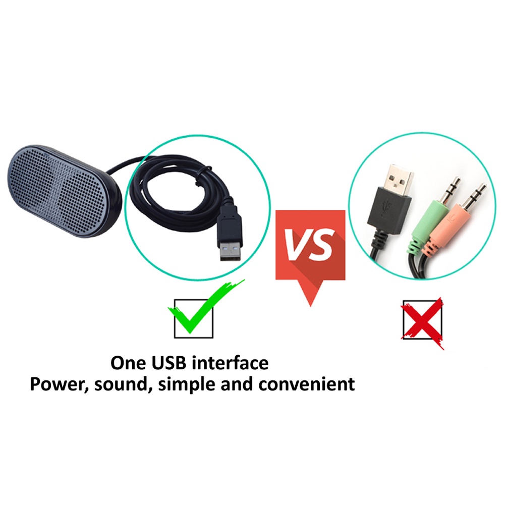 Loa Mini Âm Thanh Nổi Cổng USB Cho PS4 Game Notebook Laptop PC YUE