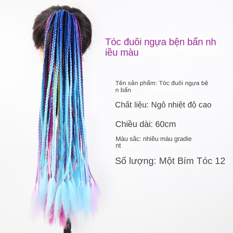 Tóc giả MISS FANCY thắt bím dài 60cm phong cách hip hop thời trang cá tính cho nữ