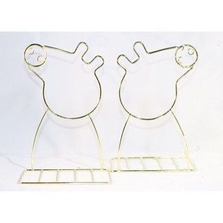 Giá chặn sách kim loại để bàn hình heo peppa - màu vàng