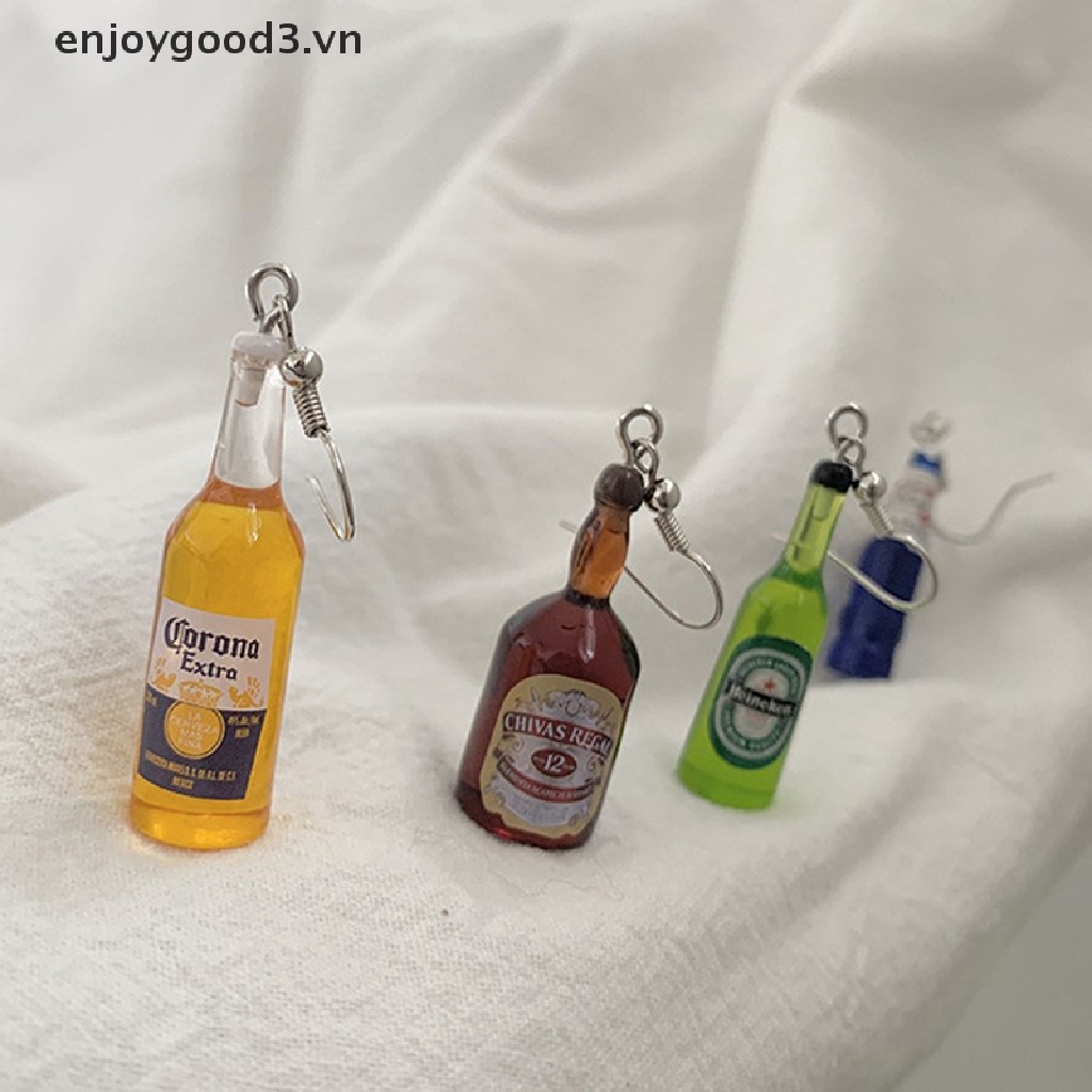 1 Đôi Khuyên Tai Resin Hình Cốc Bia Thời Trang Cho Nữ
