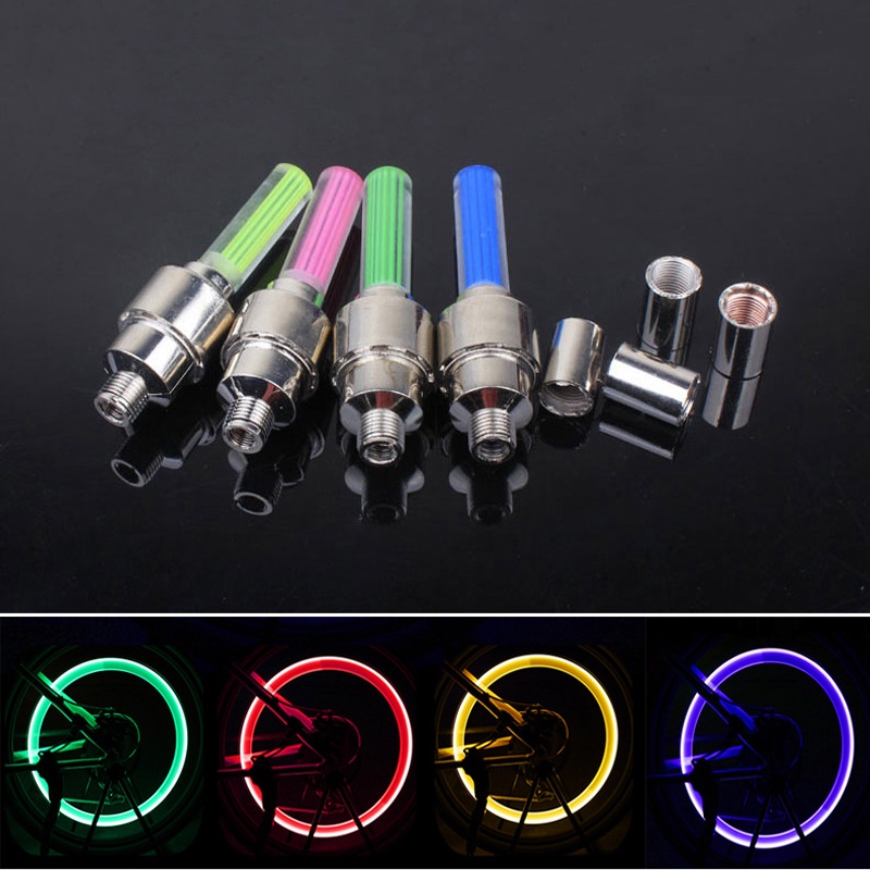 Đèn LED Mini Gắn Van Bánh Xe Đạp Leo Núi Tiện Dụng