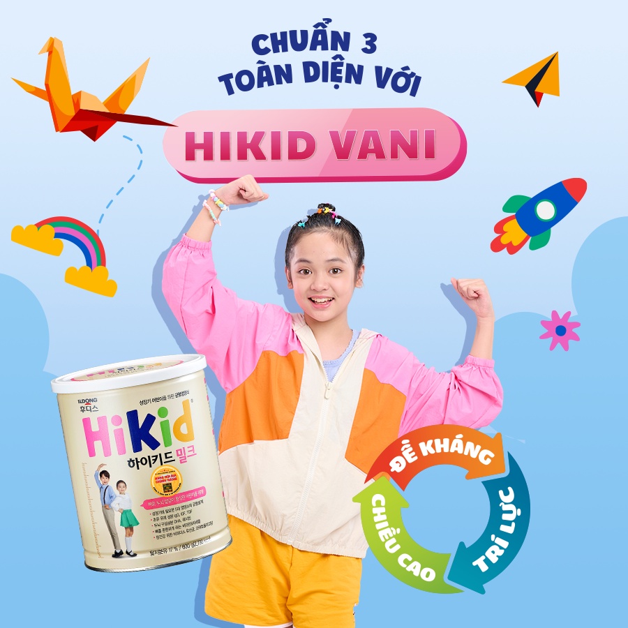 Combo 4 Thùng Sữa Hikid Vani Bổ Sung Dinh Dưỡng Cho Trẻ Từ 1-9 Tuổi Hộp 600g - HIKID OFFICIAL
