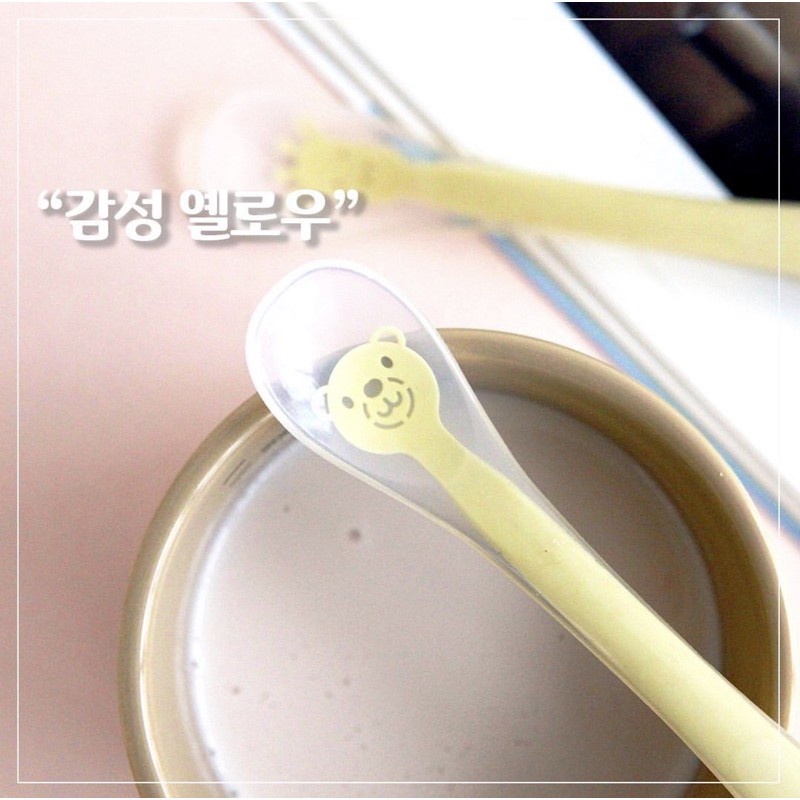 Thìa ăn dặm silicon Bluemama kèm hộp đựng cho bé từ 6m+