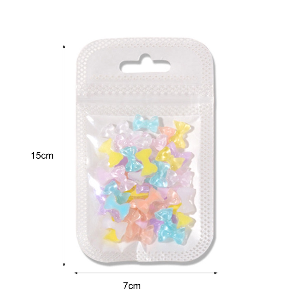 Set 50 Phụ Kiện Trang Trí Móng Tay Nghệ Thuật Hình Nơ Đính Đá Xinh Xắn