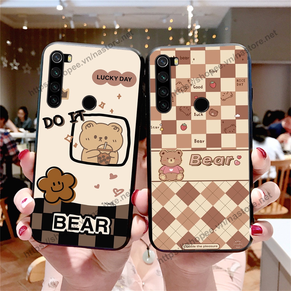 Ốp lưng Xiaomi Redmi Note 8 / Note 8 Pro mẫu gấu hoạt hình mới nhất 2023 cute giá rẻ