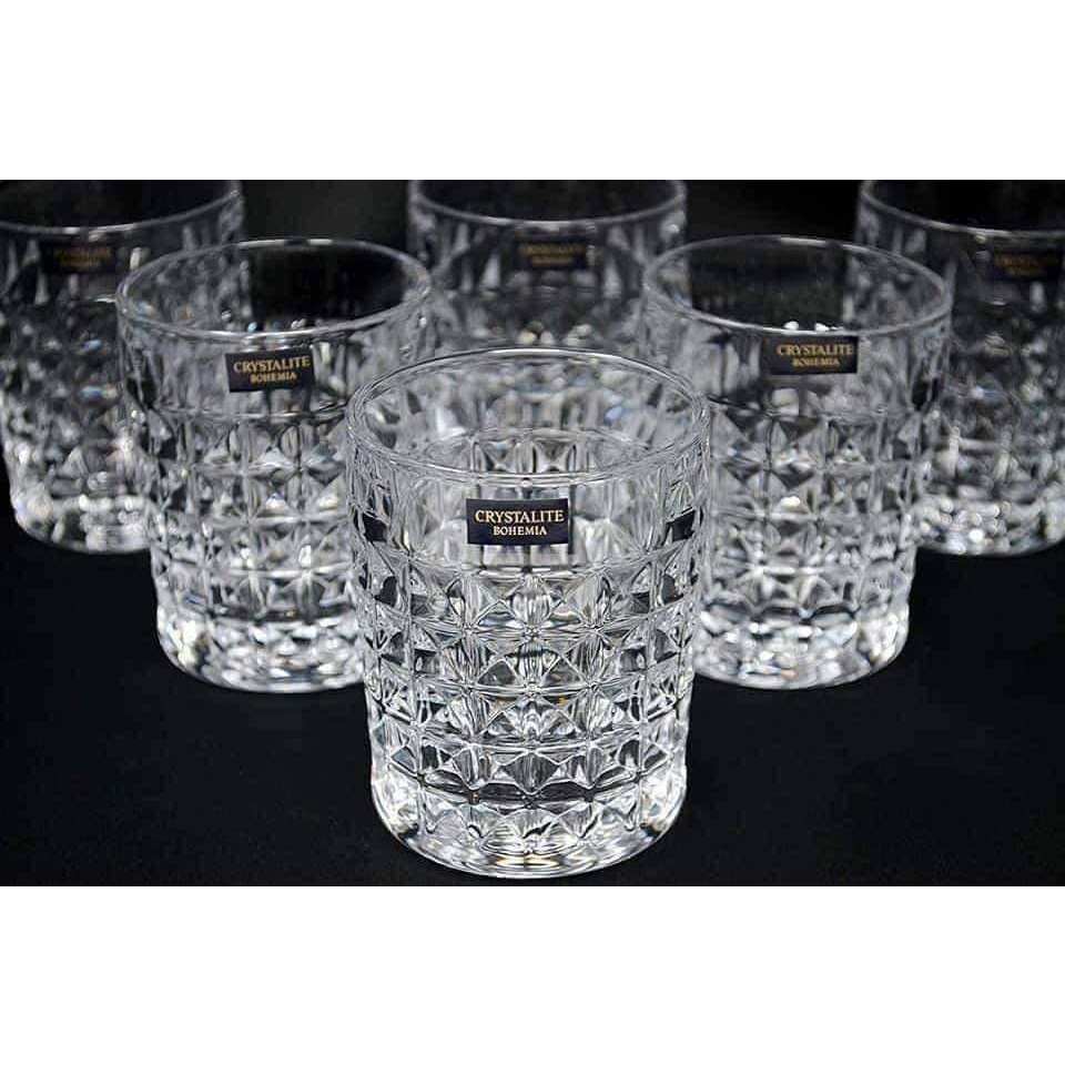 Set 6 Cốc Pha Lê Diamond 230ml, Bộ Cốc Thủy Tinh Trang Trí Bàn Tiệc