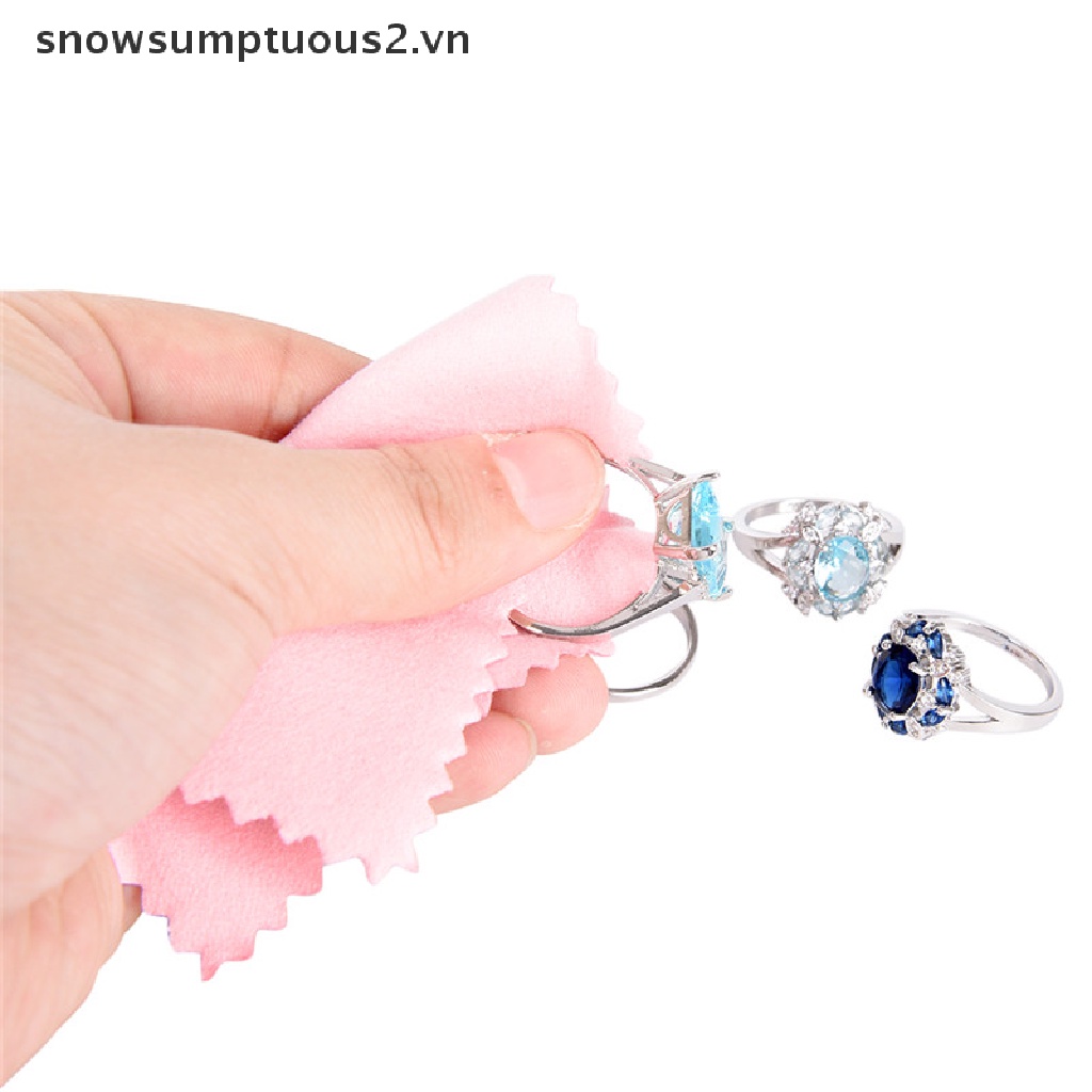 Set 50 Khăn Vải Đánh Bóng Trang Sức Chống Xỉn Màu Bộ 50 Khăn Lau Đánh Bóng Trang Sức Chống Xỉn Màu Màu Bạc Thời Trang 2018 5