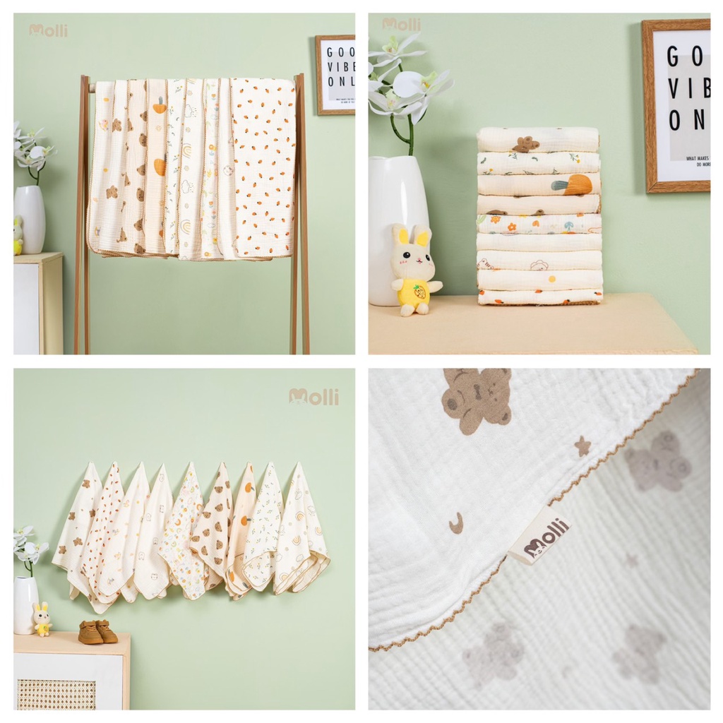 Khăn Tắm Xô Sợi Tre Đa Năng Oganic Molli- Hàng Made In Việt Nam
