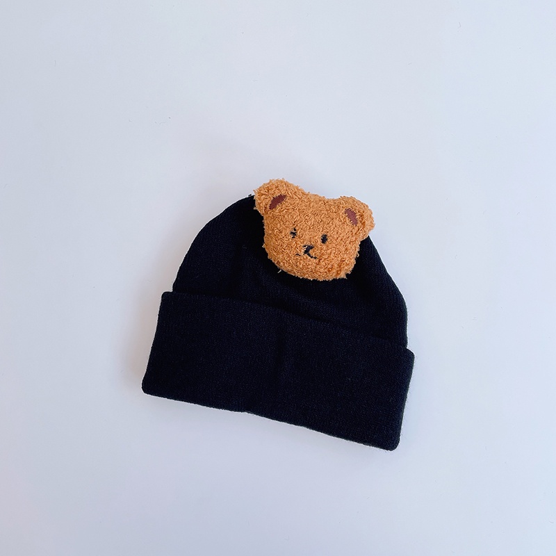 Mũ Len Co Giãn Hình Gấu Hoạt Hình Cho Bé