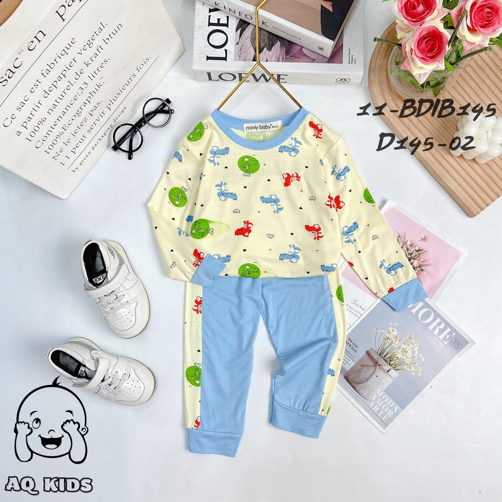 Đồ Bộ Bé Trai, Bộ Minky Mom, Minly Baby Dài Tay Cho Bé Trai, Bé Gái 0 1 2 3  4 5 6 7 Tuổi Unibaby - BD145