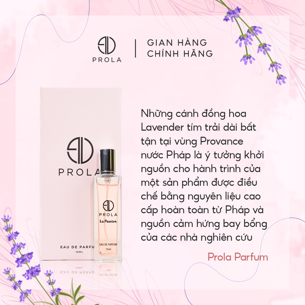 Nước hoa nữ PROLA lưu hương lâu, ngọt ngào, quyến rũ thích hợp đi làm, đi học, đi hẹn hò - Dạng xịt 15ml