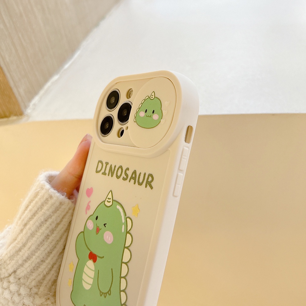 Ốp lưng iphone nắp trượt Bảo vệ camera Hình Khủng Long ốp iphone 11 pro max X Xr Xs 7 8 14 Plus Se 2020 12 pro max 13