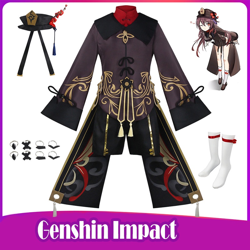Halloween Genshin Impact Hutao Cosplay Costume Uniform Wig Cosplay  Hu Tao Hat | BigBuy360 - bigbuy360.vn