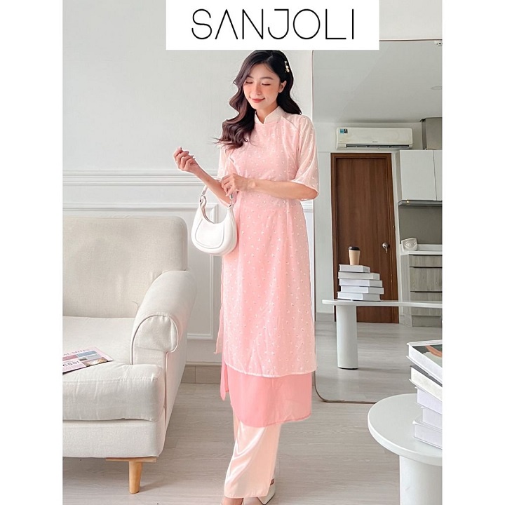 SANJOLI - ÁO DÀI CÁCH TÂN HOA NHÍ NỮ AO007