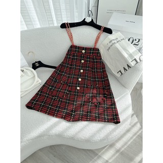 ĐẦM 2S DOLL SUÔNG CARO ĐỎ