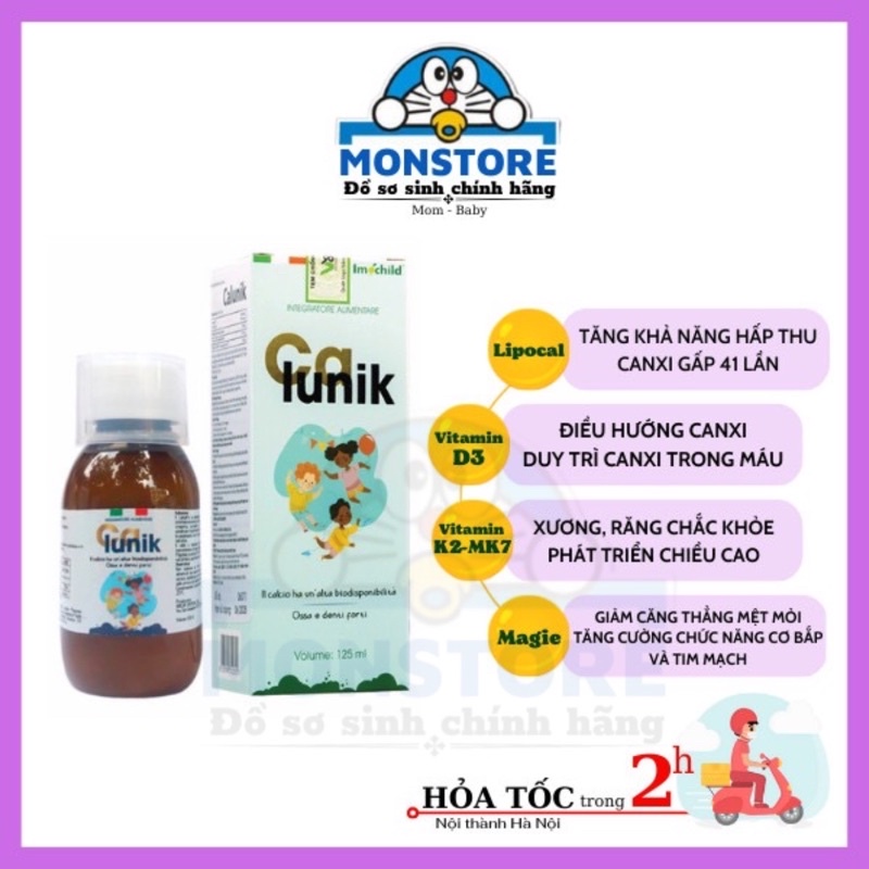 Calunik Imochild Bổ sung Vitamin D3 và K2, Canxi và Magie cho trẻ em từ 1 tuổi và người lớn