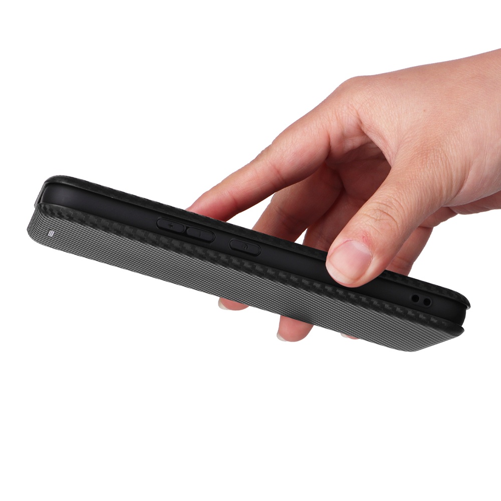 Sang Trọng Bao Da Điện Thoại pu Sợi carbon Dạng Ví Nắp Lật Nam Châm Có Ngăn Đựng Thẻ Kiêm Giá Đỡ Cho samsung galaxy A34 5G