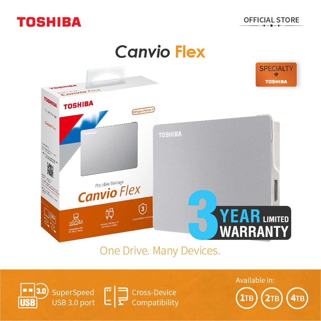 Ổ cứng di động HDD Toshiba Canvio Flex 1TB | 2TB | 4TB | BigBuy360 - bigbuy360.vn