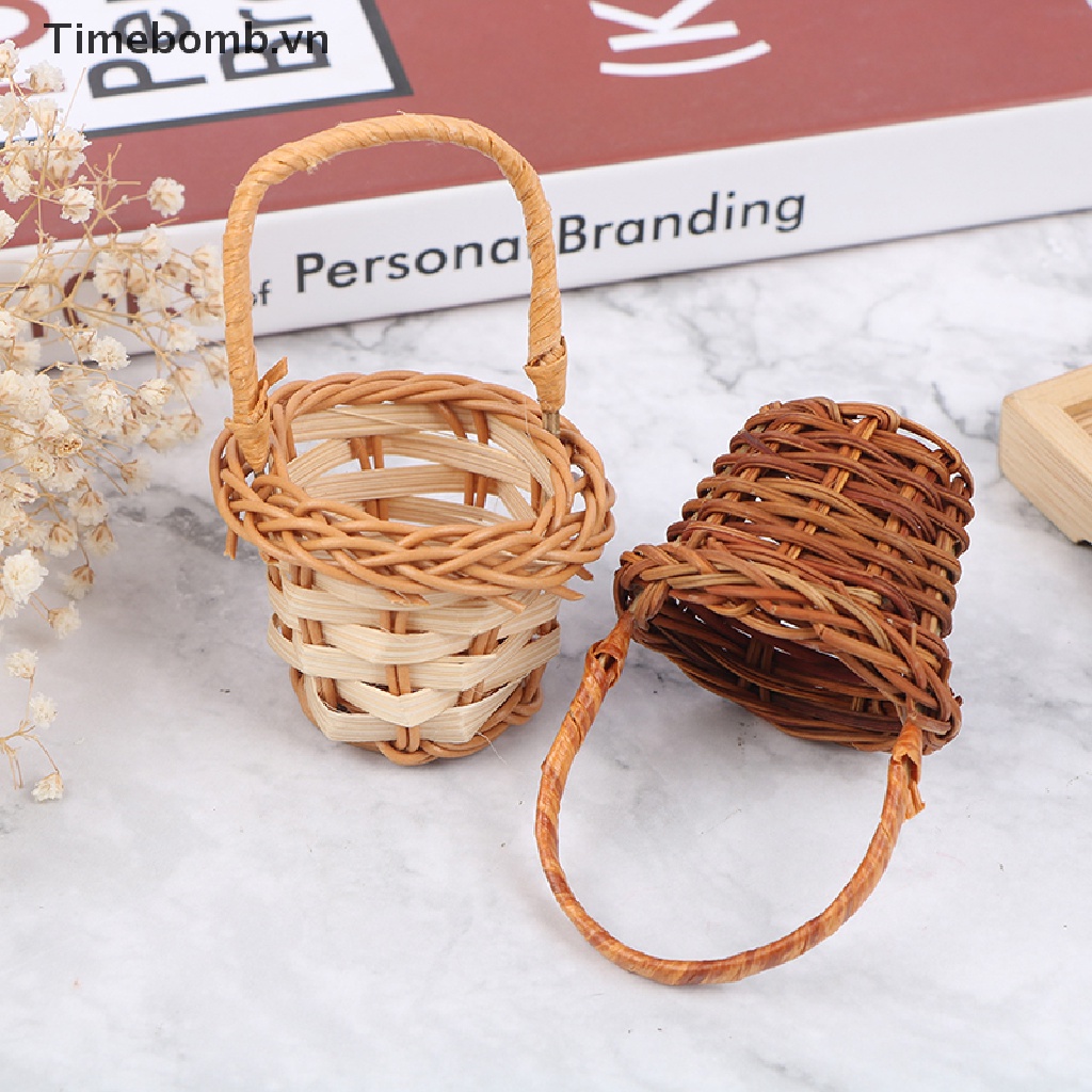 Giỏ Đan Thủ Công Đựng Rau Củ Quả Trang Trí Nhà Búp Bê Tỉ Lệ 1: 12