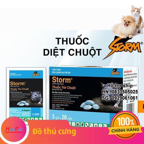 1 hộp 5 gói lớn mỗi gói 20 viên Thuốc Diệt Chuột Storm CHỐNG ĐÔNG MÁU