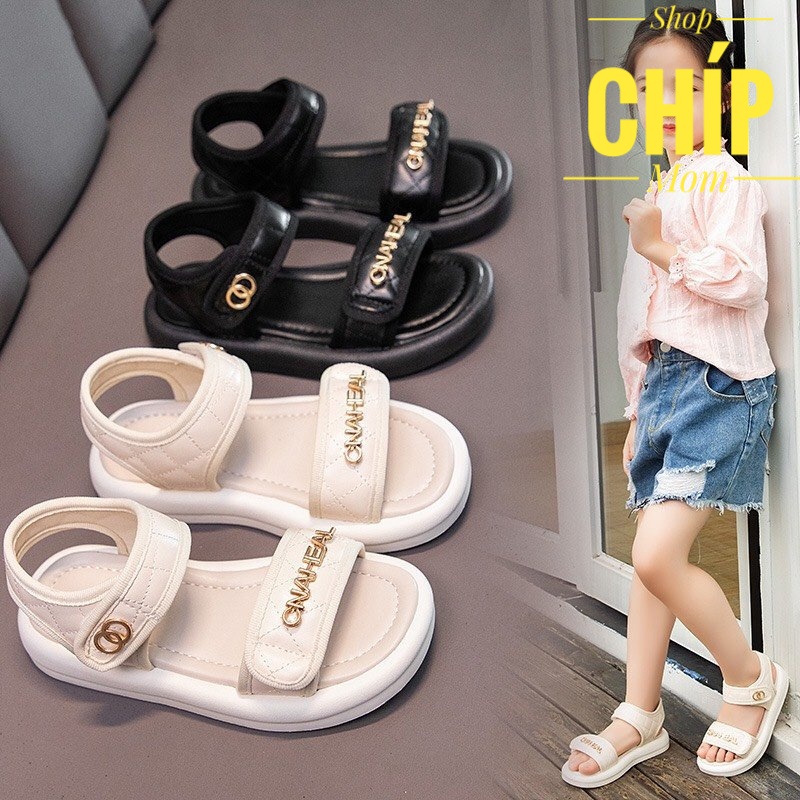 sandal bé gái dép quai hậu cho bé gái siêu nhẹ da PU mềm cho bé đi học đi chơi cho bé từ 1 tuổi QCCC full hộp 2249