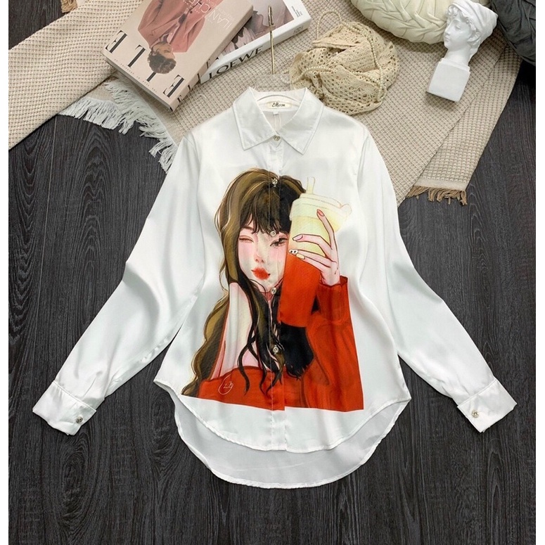 Áo sơ mi trắng in nhiệt, Có big size