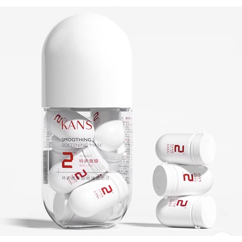 Hộp 3 viên nang  mặt nạ ngủ, Tẩy da chết kans