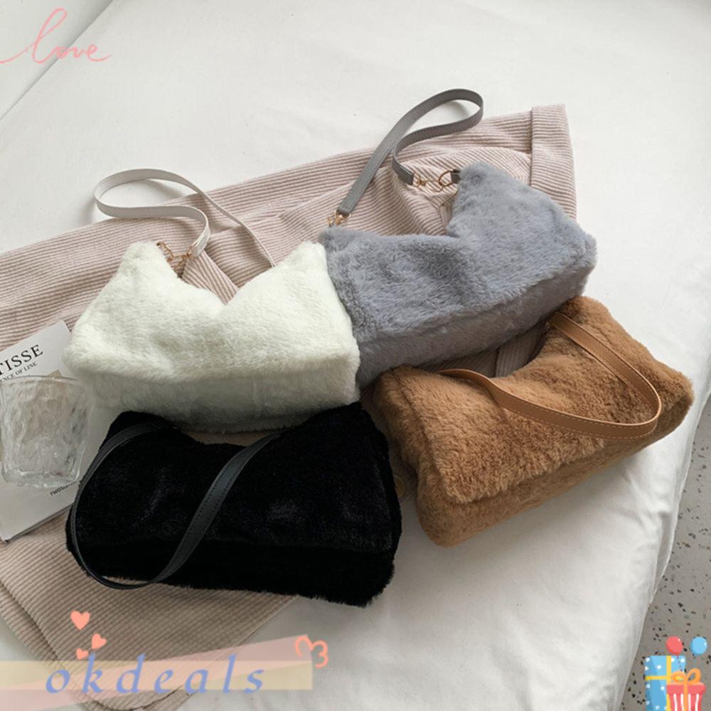 Túi Xách Tote Đeo Vai Phủ Lông Mềm Mại Thời Trang Nữ Sành Điệu