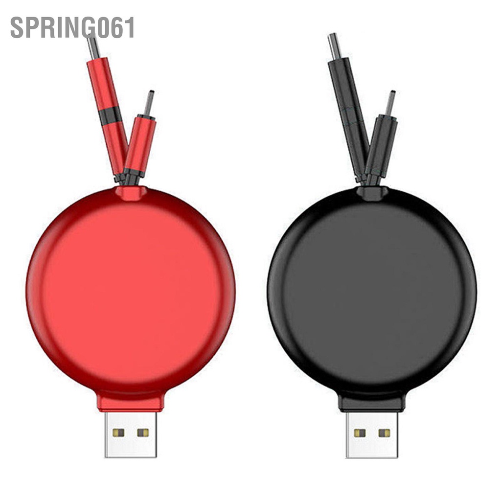 [Hàng Sẵn] Cáp sạc 3 trong 1 Thiết kế có thể thu vào đa năng di động nhỏ cho ô tô gia đình  【Spring061】