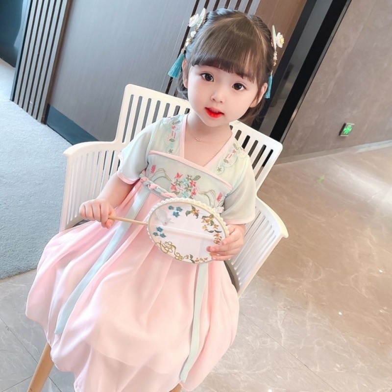 CATIMINI Đầm Tay Ngắn Dáng Ôm Phong Cách Trung Hoa Thời Trang Mùa Hè Xinh Xắn Cho Bé Gái