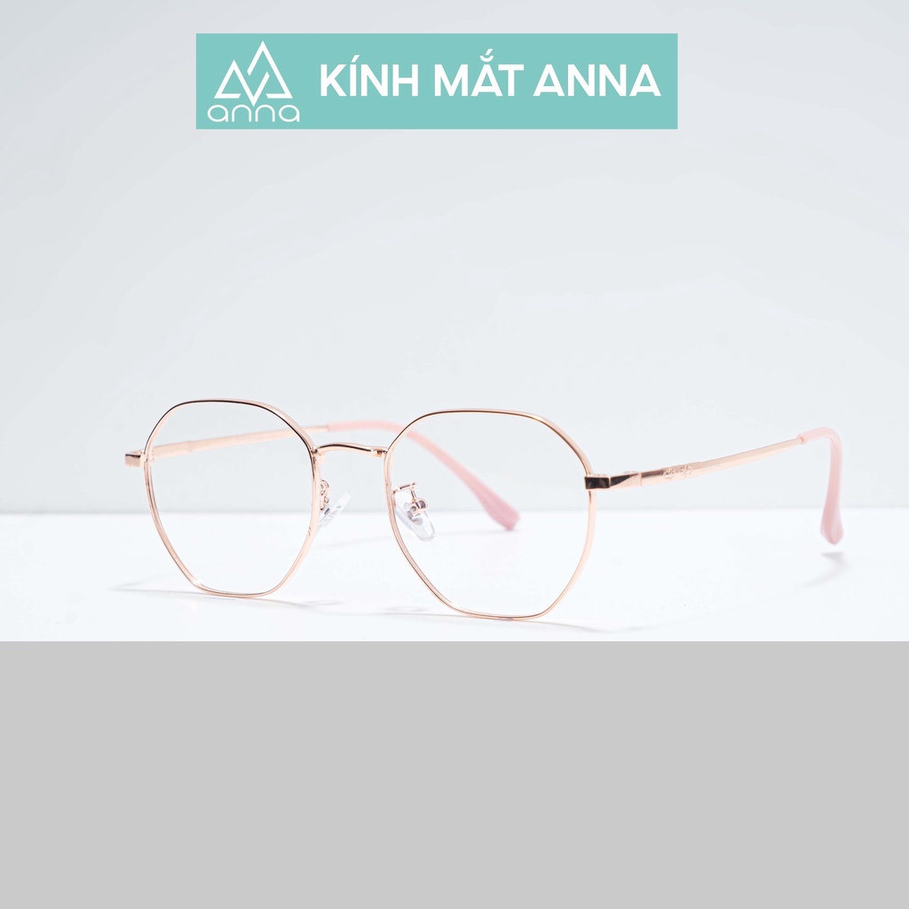 Gọng kính mắt thời trang ANNA nam nữ dáng tròn chất liệu kim loại cao cấp 380CK048