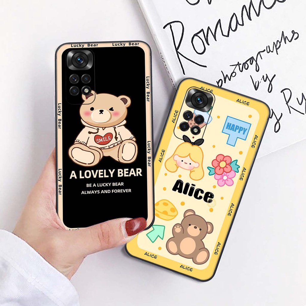 Ốp Xiaomi Redmi Note 11 4G / 5G / Note 11S / Note 11 Pro 5G in hình gấu bear, hoạt hình cute, đáng yêu